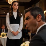 A wealthy businessman humiliated a waitress, threatened to destroy her career, and expected everyone to stay silent—until the young woman spoke with a courage that changed the entire room.                                                                                                                                                                                                                                                                              “She’s just a waitress!”