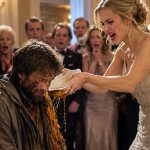 I came to my own charity gala dressed as a beggar, hoping my fiancée would show me the woman I loved. Instead, Celeste looked at me with disgust and hissed, “People like you should know when to disappear.” Then she poured hot soup down my chest while the rich applauded. I stayed silent, because the camera under my scarf was recording everything—and my revenge had already begun.